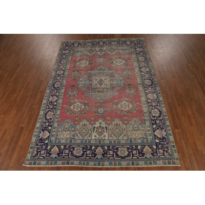 Tapis traditionnel rétro à motif géométrique 7 x 10