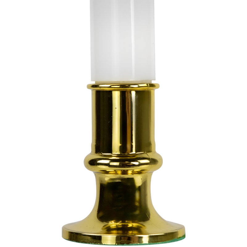 Lampe bougie de Noël DEL scintillante avec base en laiton - 9 po - ensemble de 4