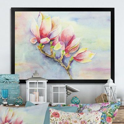 «Vintage Spring Pastel Flowers II», reproduction sur toile flottante