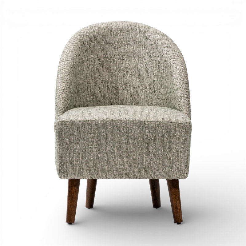 Litsi Accent Chair Upholstered Performance Fabric Solid Wood Frame and Legs, Powder Blue Polyester Blend