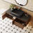 48" Marble Top Single Bathroom Walnut Wood Vanity with Black Ceramic Basin-1668261486