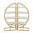 Round Bookcase, Home Office 4 Tier Bookshelf Open Freestanding Storage Shelf, MDF Board & Metal Frame