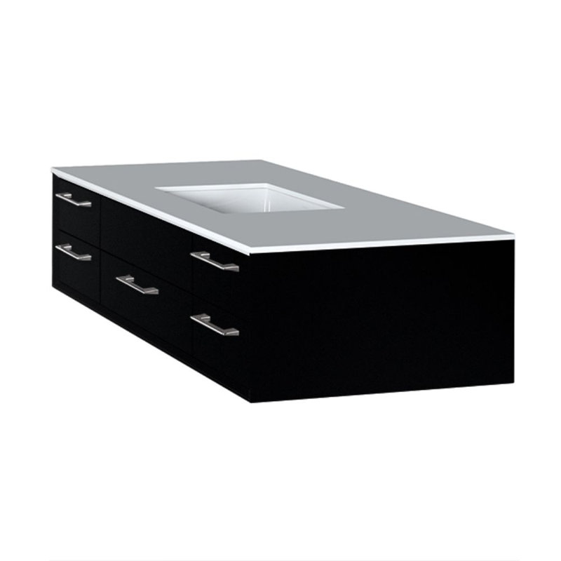 Gemelli 48'' W Single Bathroom Vanity Base, Matte Black