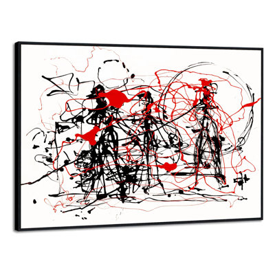 Framed Canvas Giclee Print Art Abstract Series#6 by Jackson-Pollock Wall Art Home Decor (Black Slim Frame, 24"x32")