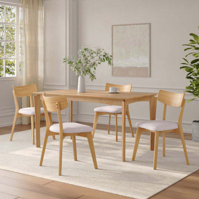 Ensemble de 4 chaises de salle à manger rembourrées Mid-Century