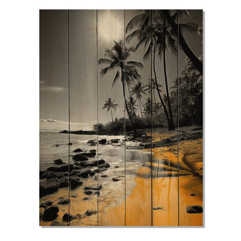 Hawaï, paradis tropical I sur bois, H 40 po x l 30 po x P 0,78 po