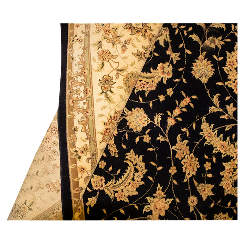 Wool Oriental Area Rug in Navy