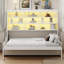 Grand lit escamotable à armoire avec canapé pliant, tablettes de rangement intégrées et lumière DEL, beige (Ancien SKU: N7090000603A) (ETA: 2/17)-1084769909