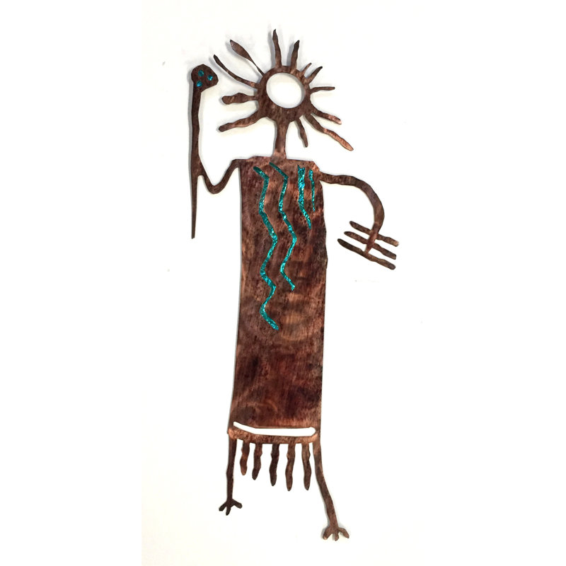 Décoration en métal Petroglyph Ted, Bleu sarcelle