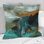 Teal Balance III - Coussin décoratif avec peinture abstraite