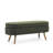 Ottoman Oval Storage Bench,Rubber Wood Legs, Green(43.5"X16"X16")