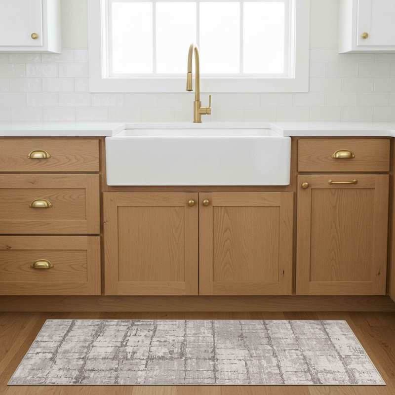 Dream Mink Theo Printed Rugs, 2' x 4', Beige
