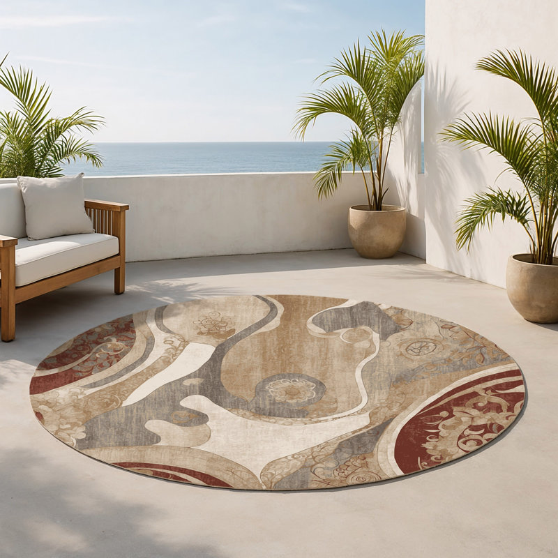 Tapis intérieur et extérieur Crystalline Sands, Rond 5 pi