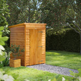 Powersheds 4 x 4ft Timber Overlap Windowless Pent Garden Shed