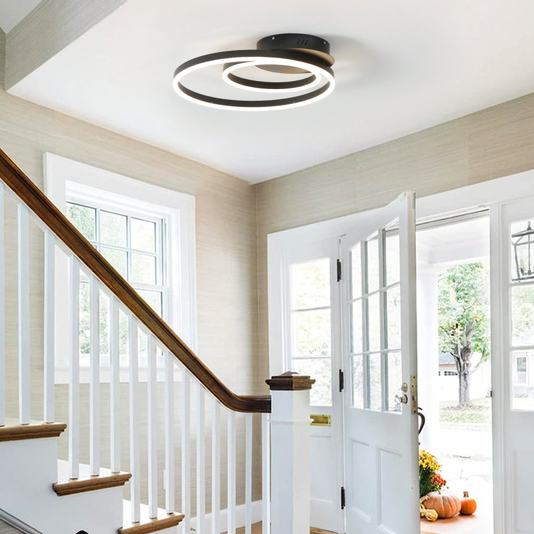 2-Light LED Flush Mount Dimmable for Bedroom Hallway Living Room Ivy Bronx Fixture 