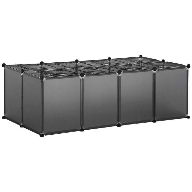 Weather Resistant Small Animal Cage, Grey, 45cm H x 140cm W x 70cm D