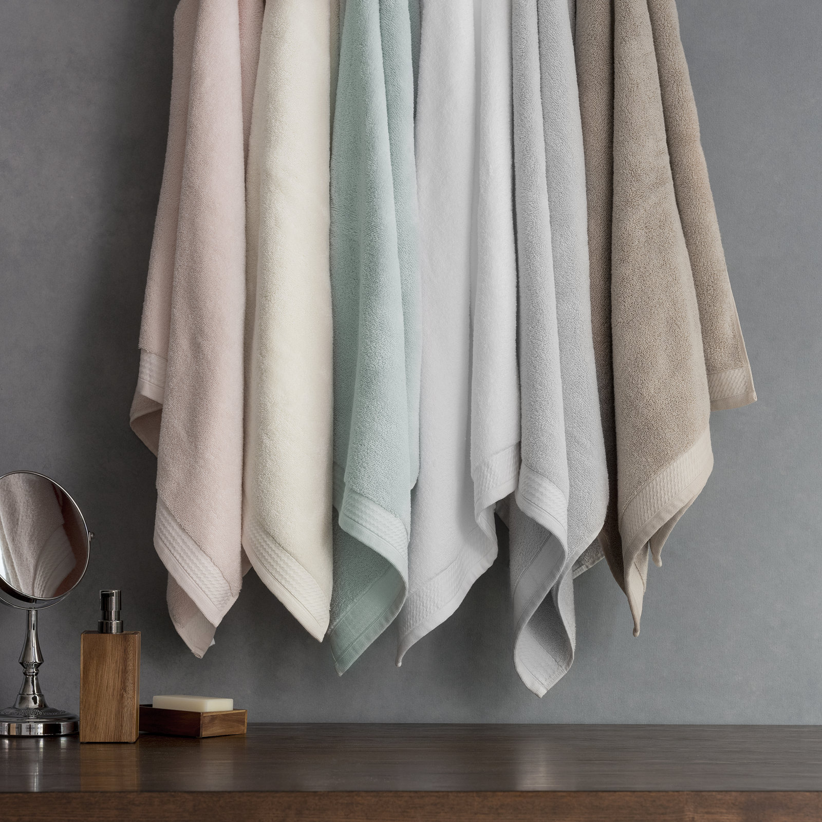 Prague 6-Piece Cotton Towel Set, White