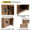 Meuble-lavabo mural 60 po avec lavabo en céramique blanche et tablettes de rangement et 2 portes à fermeture en douceur, emballage KD, contreplaqué