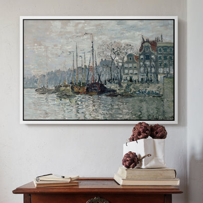 Vue des Prins Hendrikkade et Kromme Waal à Amsterdam, 1874 - Claude Monet, toile tendue avec châssis