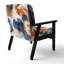 Fauteuil rembourré en velours moderne à motif abstrait avec textures bleues et dorées II-118659406-118659417