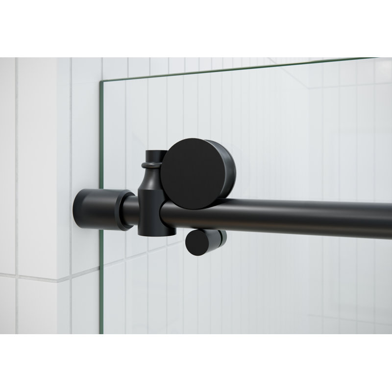Eclipse 52 - 56 in. x 78 in. Fully Frameless Sliding Shower Door, Matte Black