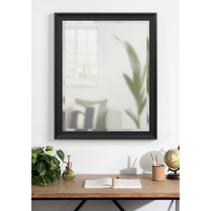 Miroir de salle de bain traditionnel, Noir, noir, noir, noir, 31,75 po x 25,75 po