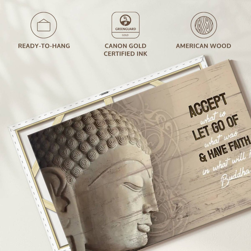 Citation «Have Faith Buddha», H 26 po x l 39 po x P 1,25 po