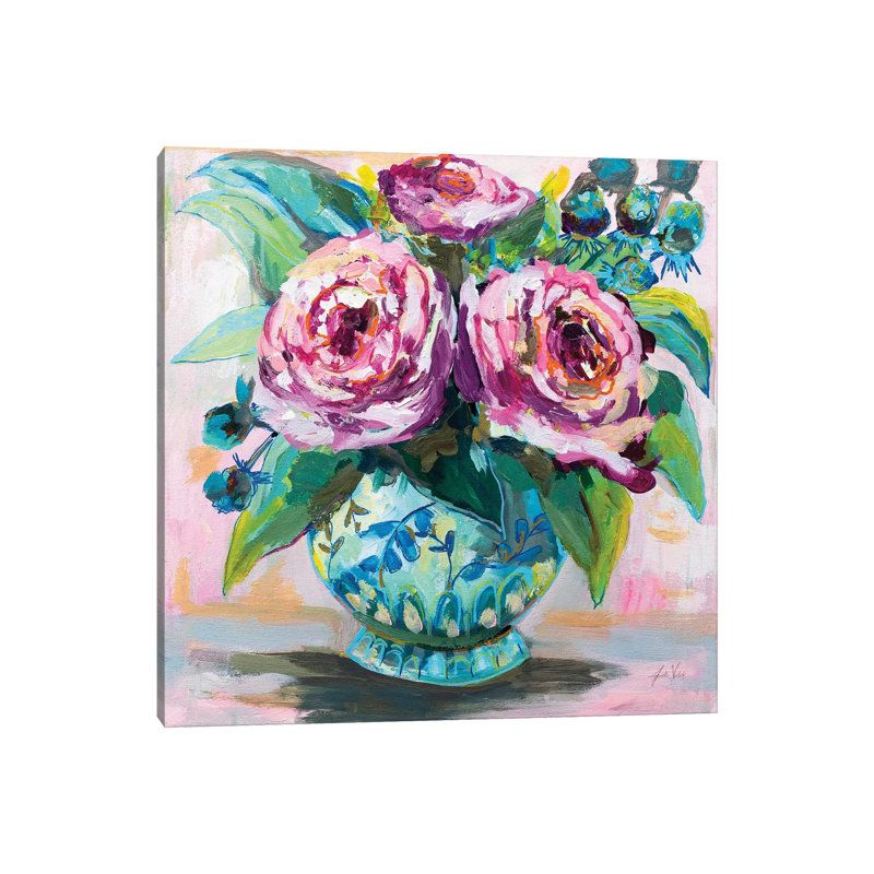 Pink Peonies II by Jeanette Vertentes - Wrapped Canvas Gallery-Wrapped Canvas Giclée, 66.04cm H x 66.04cm W