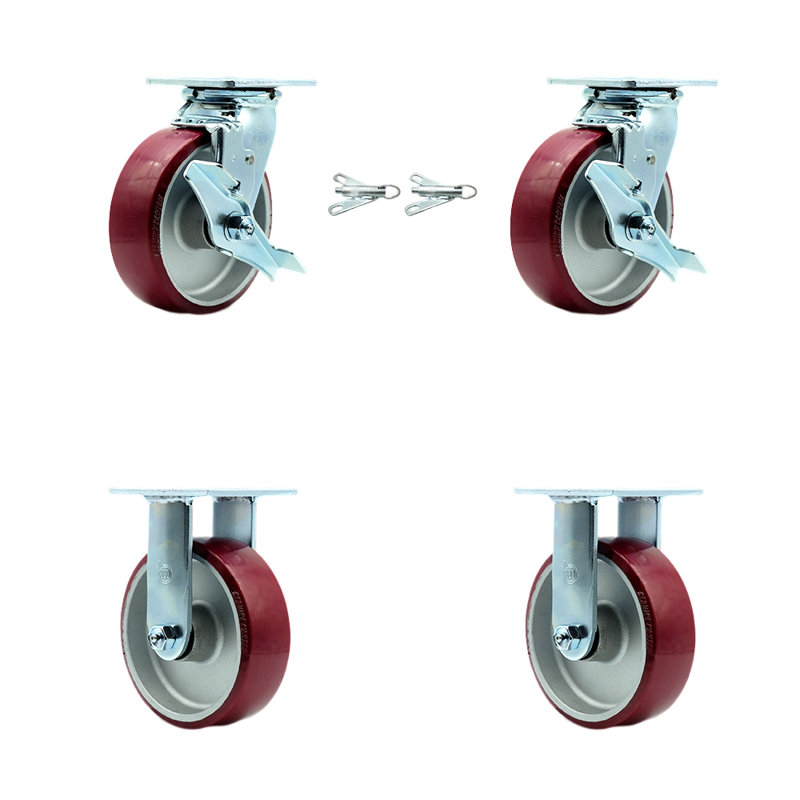 4 Piece Polyurethane on Aluminum Caster Set