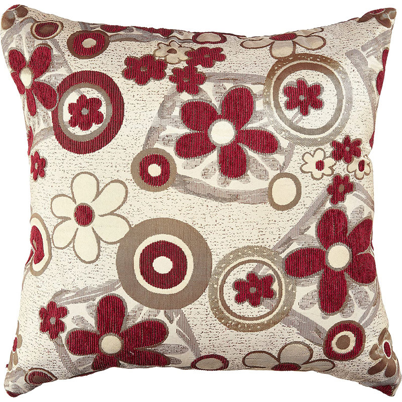 Housse de coussin Victoria Daisy, Bourgogne / Doré