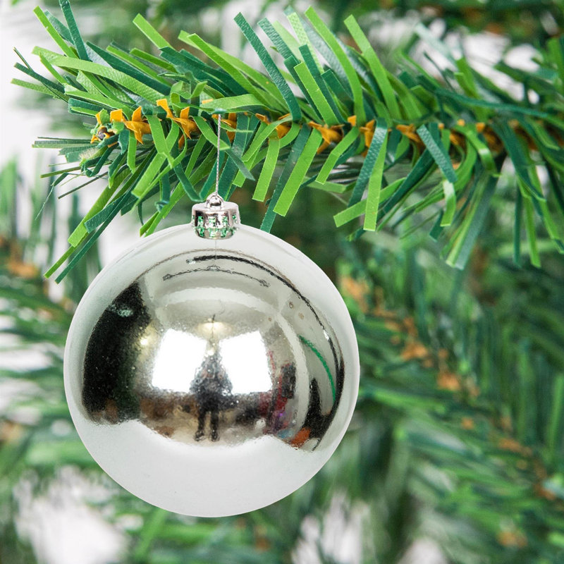 Polyvinyl Chloride (PVC) Bauble, Silver, 10cm H x 10cm W x 10cm D