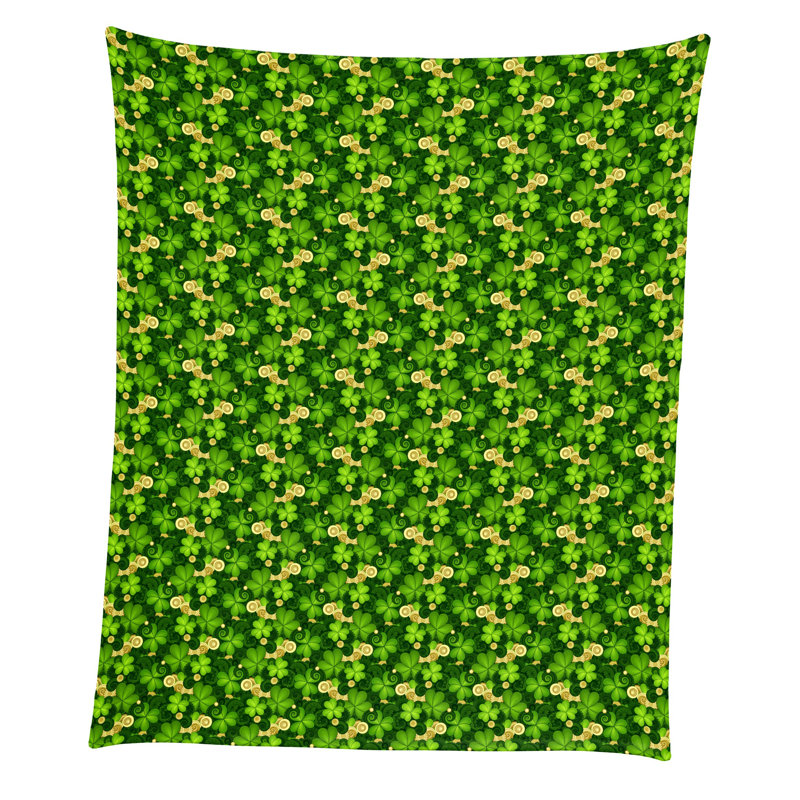 Knitted Throw Blanket, Floral 1
