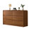 Commode 6 tiroirs pour chambre à coucher 55 po - Commode en bois incurvée anti-collision pour commode 55 po