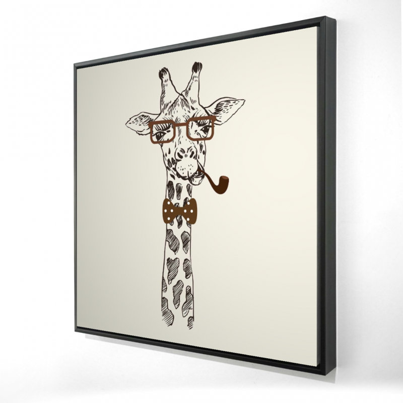 "Drôle de girafe avec un tuyau", H 24 po x l 24 po