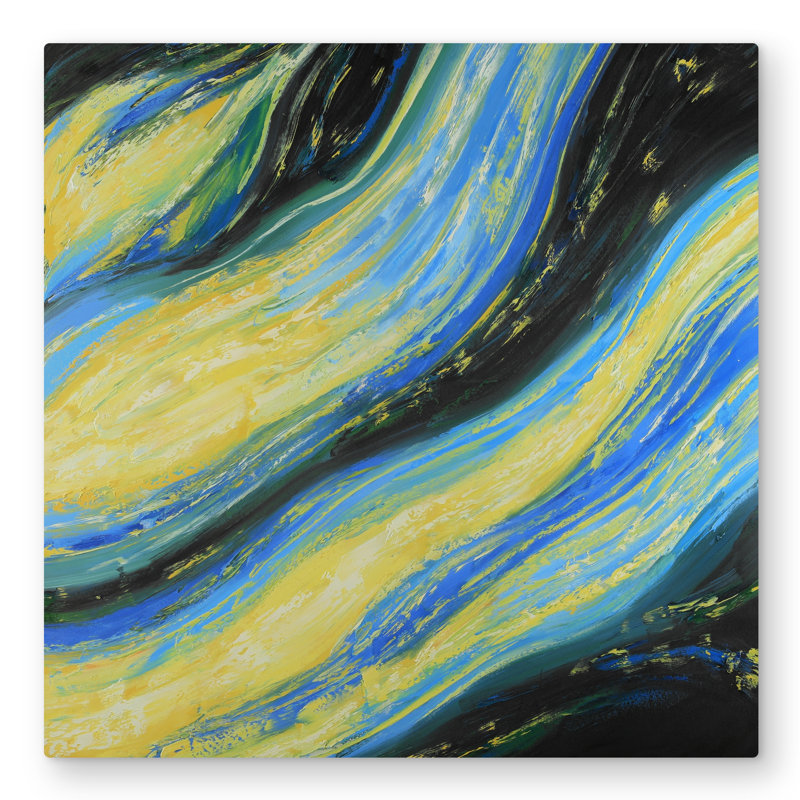 Liquid magic wave - Abstract metal print for living room decor