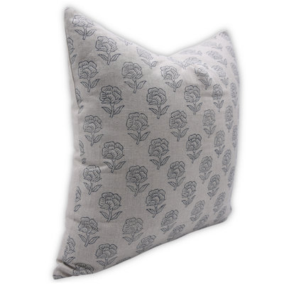 Block Print Throw Pillow Cover MNHGRTLSquare