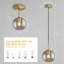 Luminaire suspendu en verre transparent moderne à 1 lumière à hauteur réglable pour îlot de cuisine, salle à manger et salon