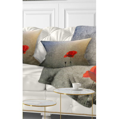 Floral Reversible Throw Pillow