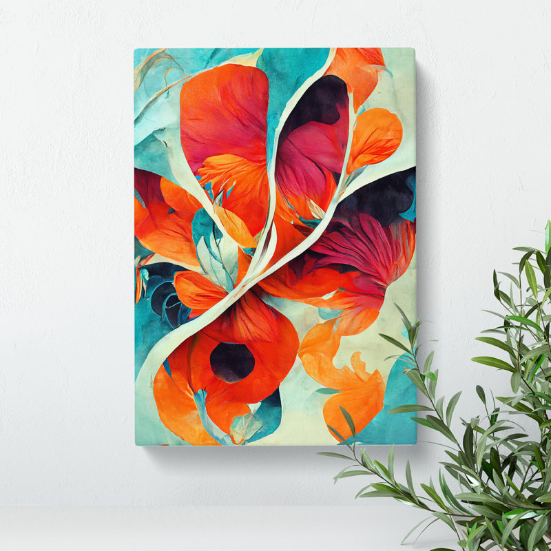 XV1022-504X Amazing Abstract Flowers No.1 - Print, Wrapped Canvas, 50cm H x 35cm W