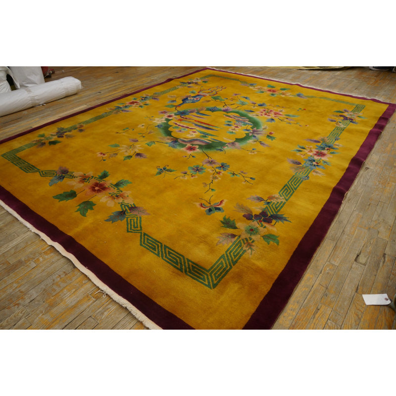Tapis jaune antique Art Deco
