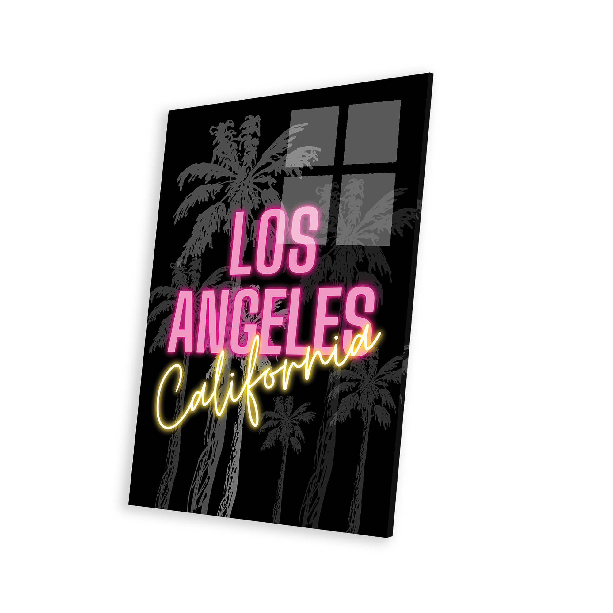 Trinx Neon Los Angeles California Design On Palm Tree Background On ...