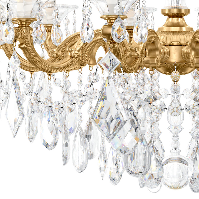 La Scala 10 - Light Crystal Chandelier, Heirloom Gold, Handcut Clear