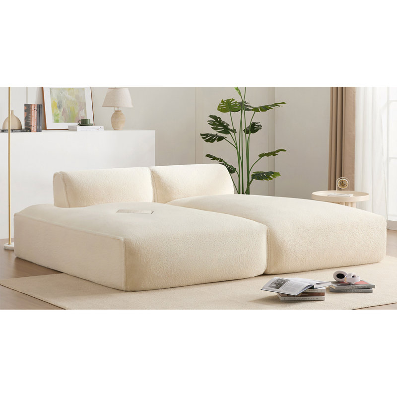 Canapé modulaire 90,0 po, entièrement compressé, canapé-lit spacieux en mousse, design adapté aux personnes âgées, combinaison de 2 pièces sans PC, aucun assemblage requis