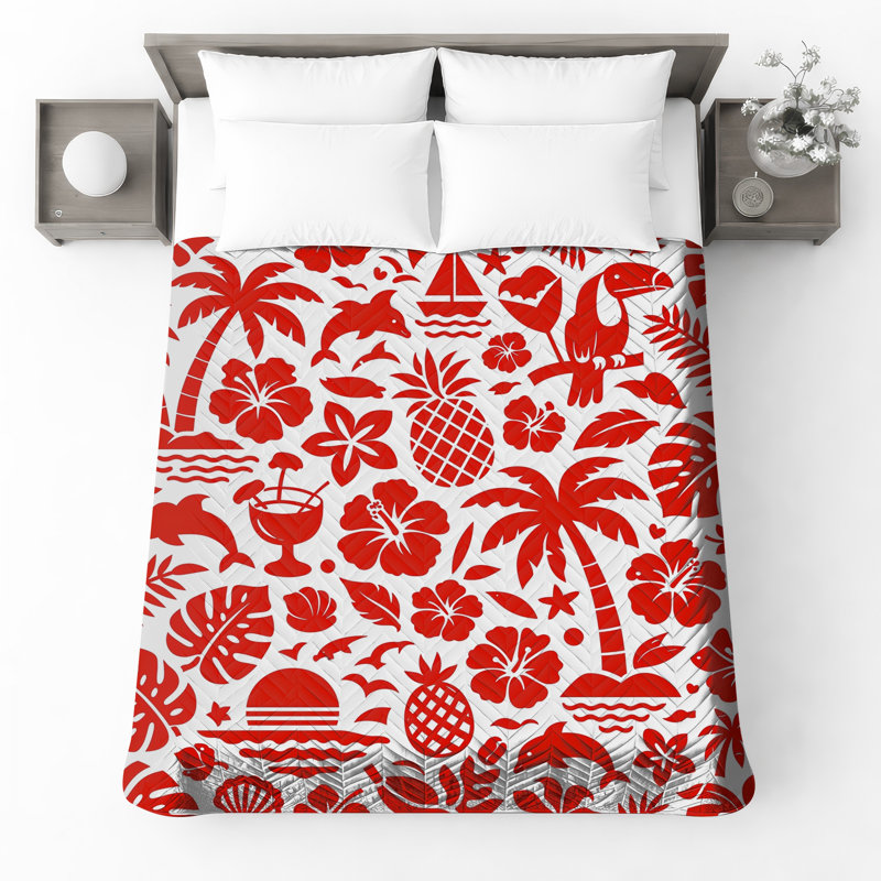 Couvre-lit matelassé Tropical Beach, Double