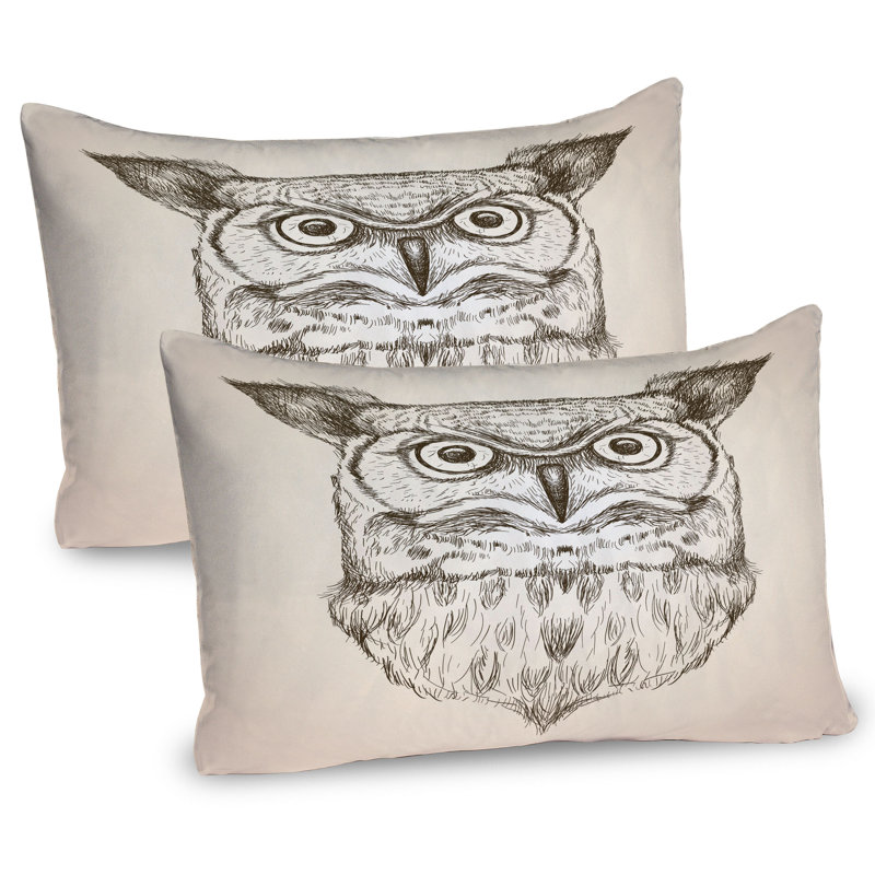 Ensemble de 2 taies décoratives chouette Ambesonne, H 20 po x l 36 po