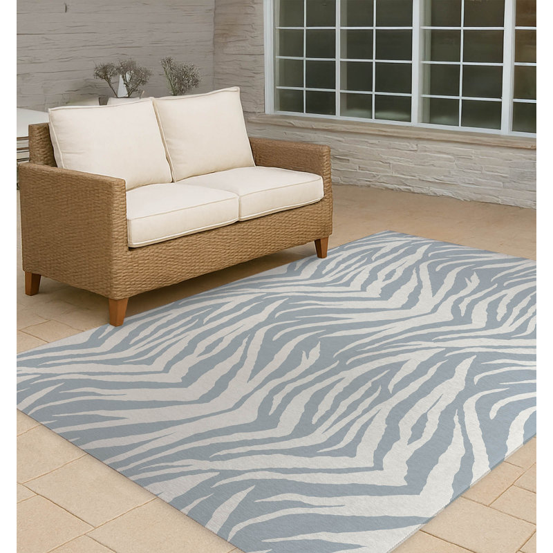 Tapis d'extérieur antidérapant à motif zébré, Rectangle 4pi x 6 pi