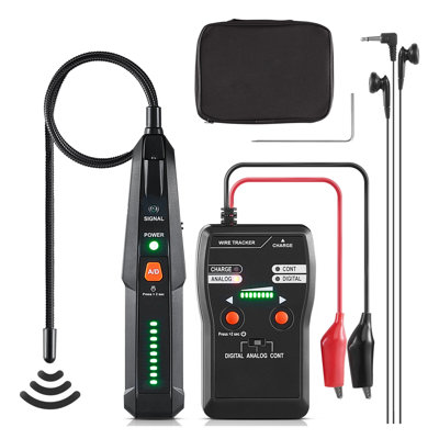 Subterranean Wire Locator with Earphone - 6.5 Ft Detection Depth, 3280 Ft Range, Digital/Analog Modes for Pet Fences and Sprinkler Valves