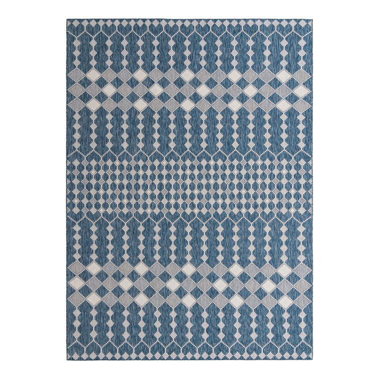Blue Traliccio Indoor/Outdoor Trellis Rug