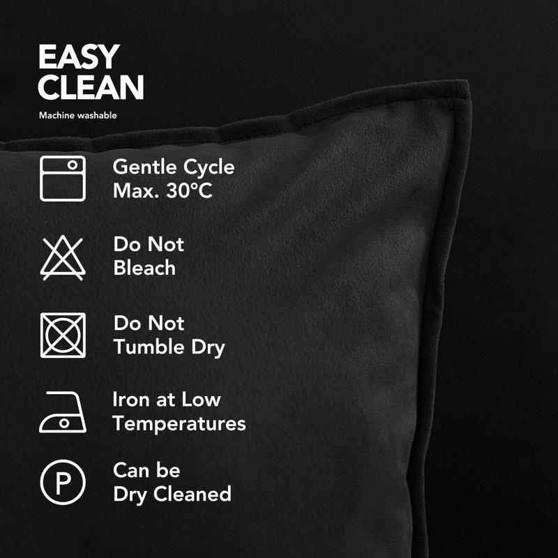 Fritch Square Cushion Cover, 50cm H x 50cm W x 1cm D, Black