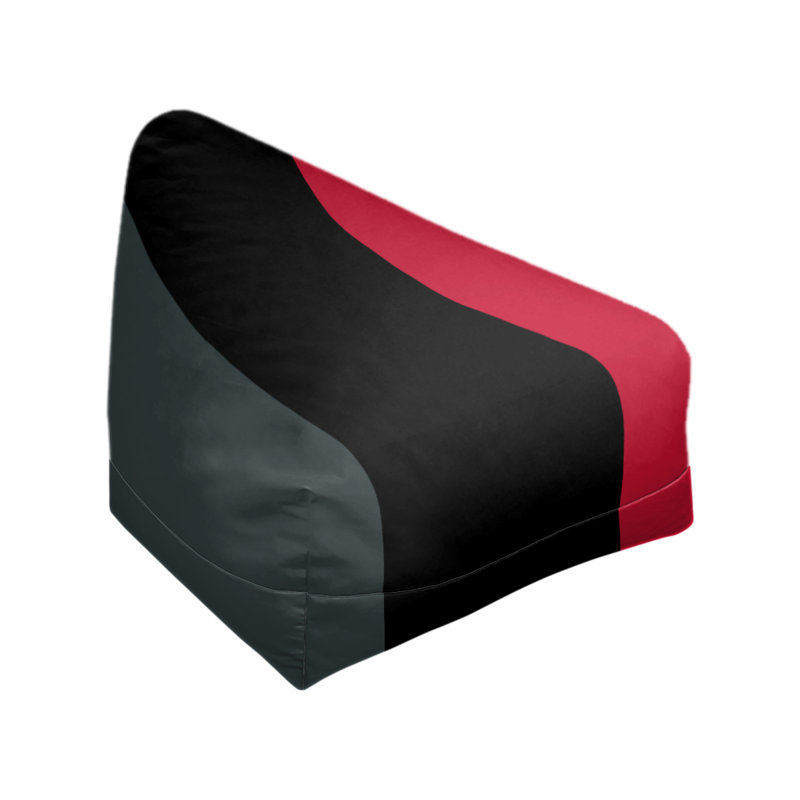 Classic Bean Bag, 30" H x 27" W x 27" D, Steel Gray/Black/Red